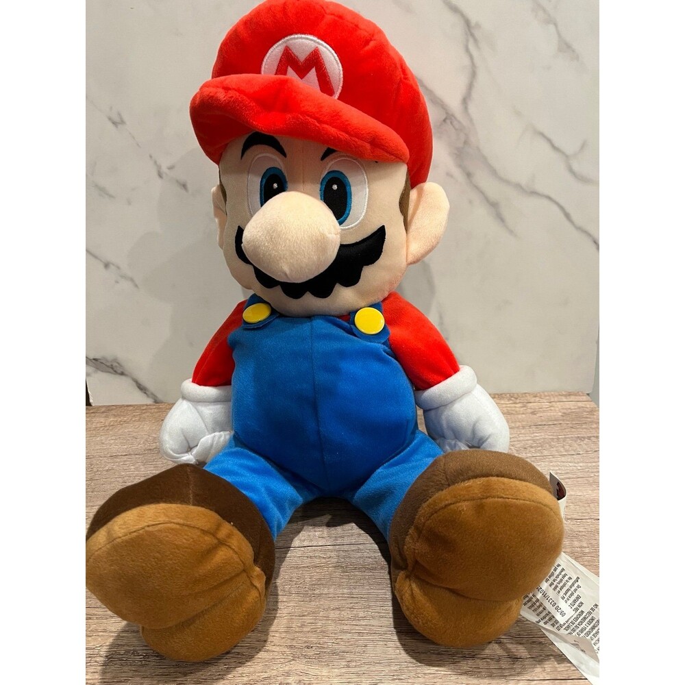 Large Super Mario Plush 22" Stuffed Toy Pillow Back Pocket Nintendo 2015
